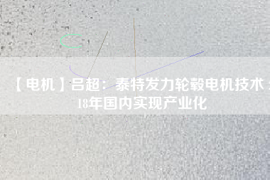 【電機】呂超：泰特發(fā)力輪轂電機技術 2018年國內實現(xiàn)產(chǎn)業(yè)化
          